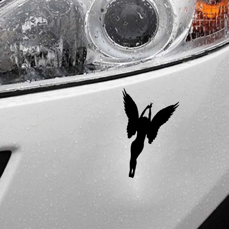 YJZT 8.5*12.4CM Счастливый Радостный Танцующий Ангел Декаль Силуэт Черный/Серебряный Наклейка на Машину Покрытие Тела Стикер Винил C20-1560