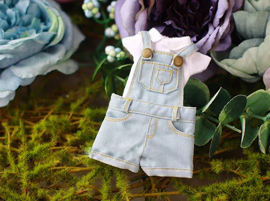Одежда для куклы Blyth костюм легкие джинсовые комбинезоны белая рубашка Licca Azone S