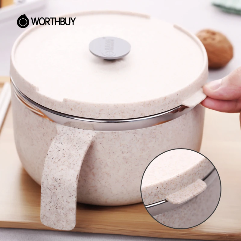 Worthbuy пшеничной соломы миску лапши мгновенного Коробки для обедов Еда