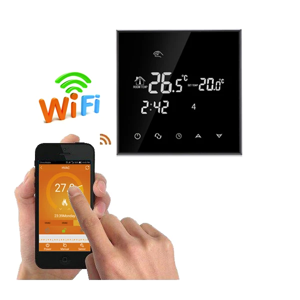 Термостат комнатный с сенсорным экраном и поддержкой Wi Fi для системы отопления
