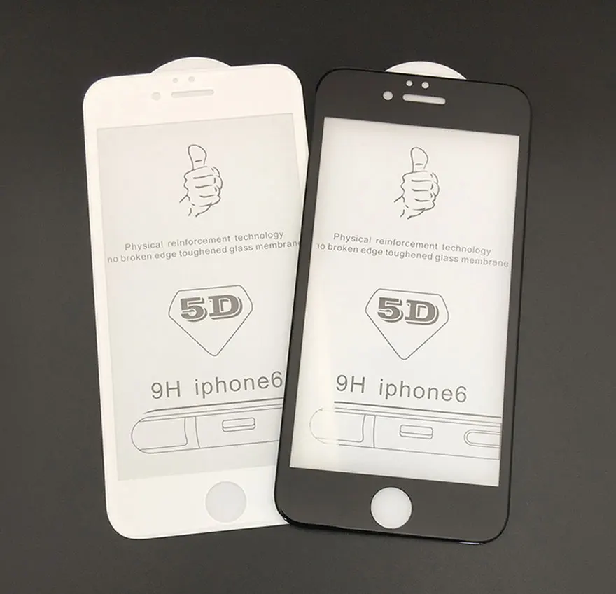 5D закругленные края полное покрытие закаленное стекло для iPhone X XS MAX XR 6 6s 7 8 Plus