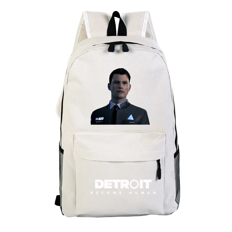 

Детройт: стать человеком Рюкзак Мужчины Женщины Коннор школьные дорожные сумки симпатичная Черная сумка через плечо