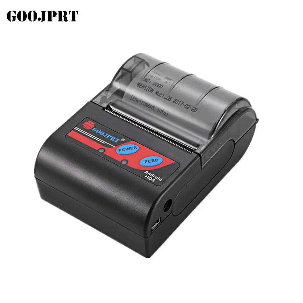 GOOJPRT Прямая доставка 58 мм Bluetooth термопортативный мобильный чековый принтер Android IOS