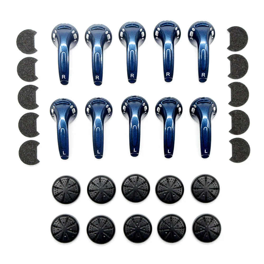 Blue 5 пара/лот, 15,4 мм, плоская головка, оболочка для наушников DIY MX500, корпус для наушников EMX500, аксессуары для наушников - Цвет: Blue