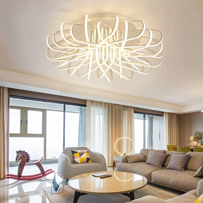 Modern Bird Nest Wrought Iron Aluminium LED Interior Lighting Ceiling Lamps Home Decoration Remote Surface Mounted Lamp | Освещение