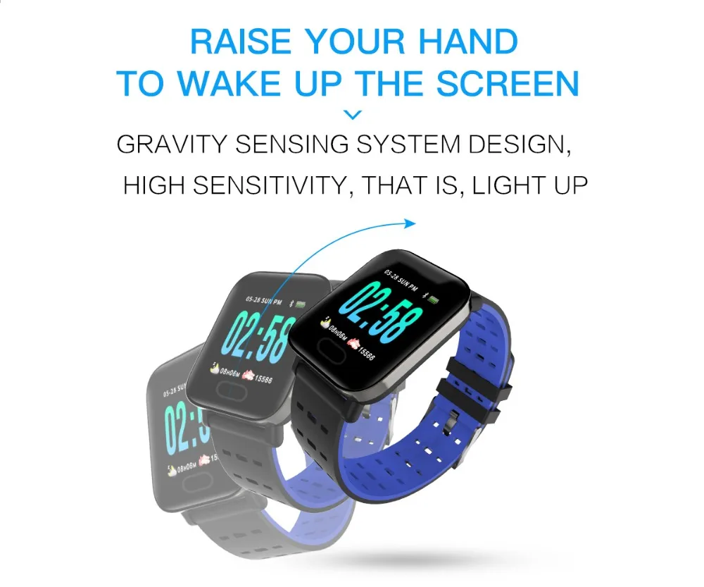 A6 Смарт часы кровяное давление фитнес трекер Smartwatch водонепроницаемый монитор