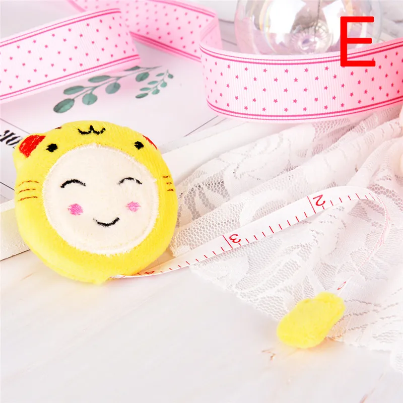 Лента с рисунками, измерительный брелок, Kawaii, животное, кошка, собака, медведь, брелок, держатель, лента, сумка, подвеска, измерительная линейка, телескопическая лента - Цвет: E