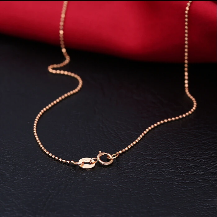 

AU750 Solid Yellow Gold бусины ожерелье цепочка 1,8g