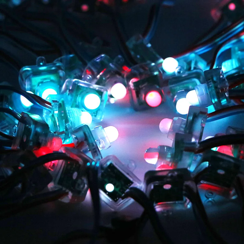 SZYOUMY DC 5 в 12 В WS2811 черный/RWB провод квадратные полноцветные RGB струны светодиодный