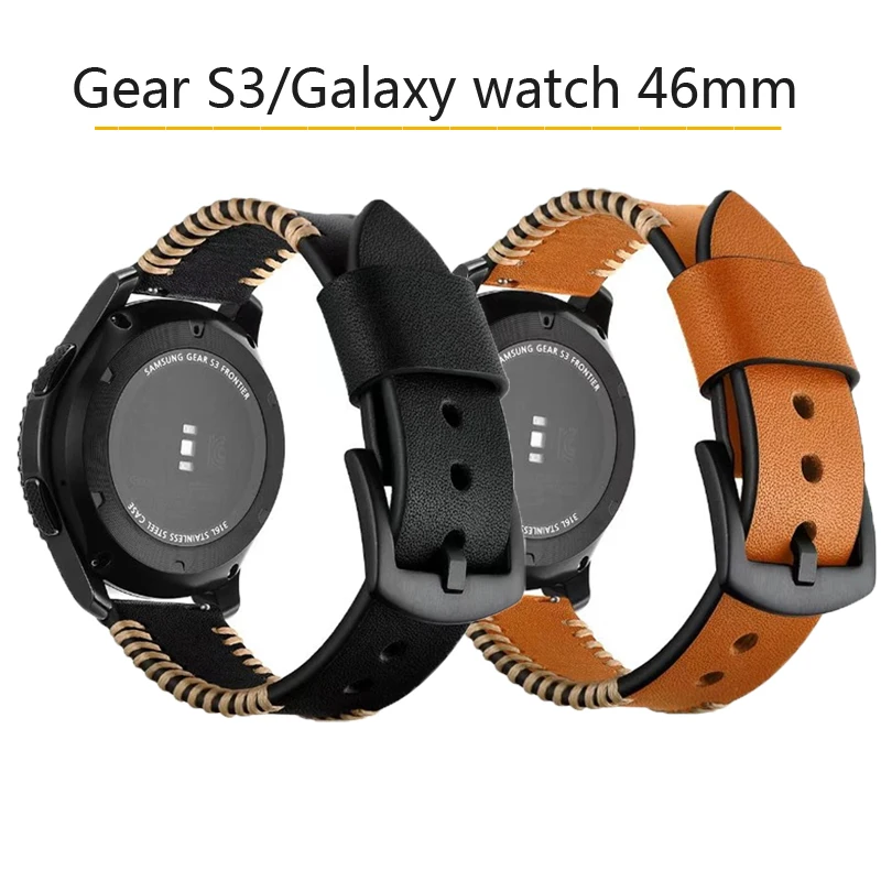 22 мм ремешок для Samsung Gear S3 Frontier классический кожаный сменный Ремешок Galaxy watch 46