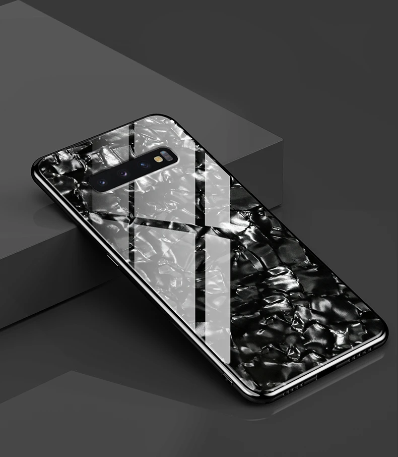 Роскошный Мраморный чехол для samsung Galaxy S10 S8 S9 Plus S10e охлаждающий яркий чехол из закаленного стекла для телефона для samsung Note 9 8