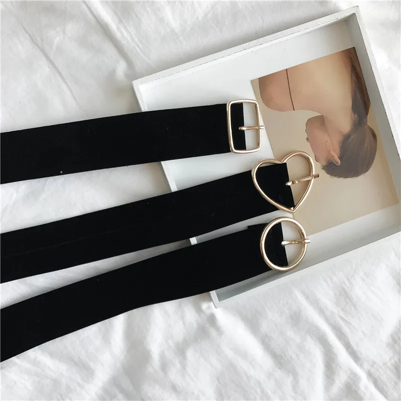 Ретро Длинный бархатный ремень тканевые платья ремни Женский узел черный пояс