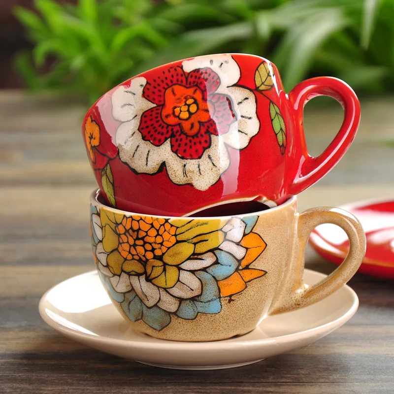 Особенности ретро ручная роспись набор керамических чашек Европейский стиль