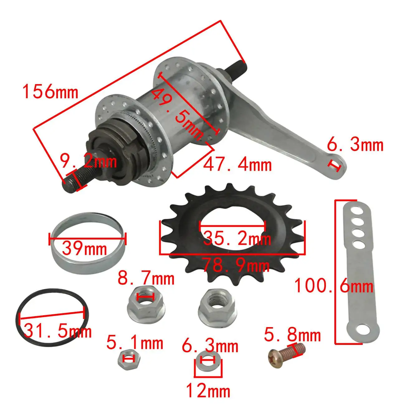32 отверстия тормоза Задняя Ступица из нержавеющей стали для фиксированной