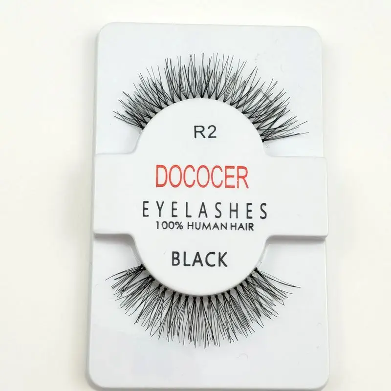 12 пар ресниц R2 ресницы 100% человеческие волосы ручной работы накладные пачкающие