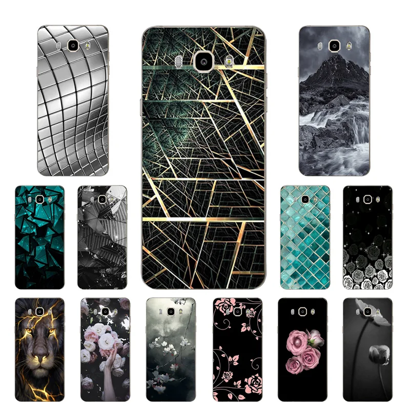 for Samsung Galaxy J7 2016 Case Soft TPU Cover Triangle Printing Back Silicon Phone Cases J710 J710F J710M Coque |