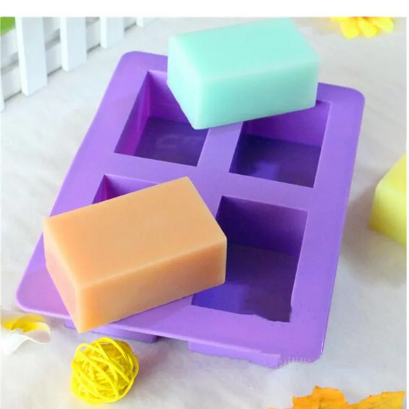 4 отверстия квадратный Куб Силиконовые формы для мыла для DIY Маффин шоколадные формы желе ручной работы детский торт выпечки инструмент