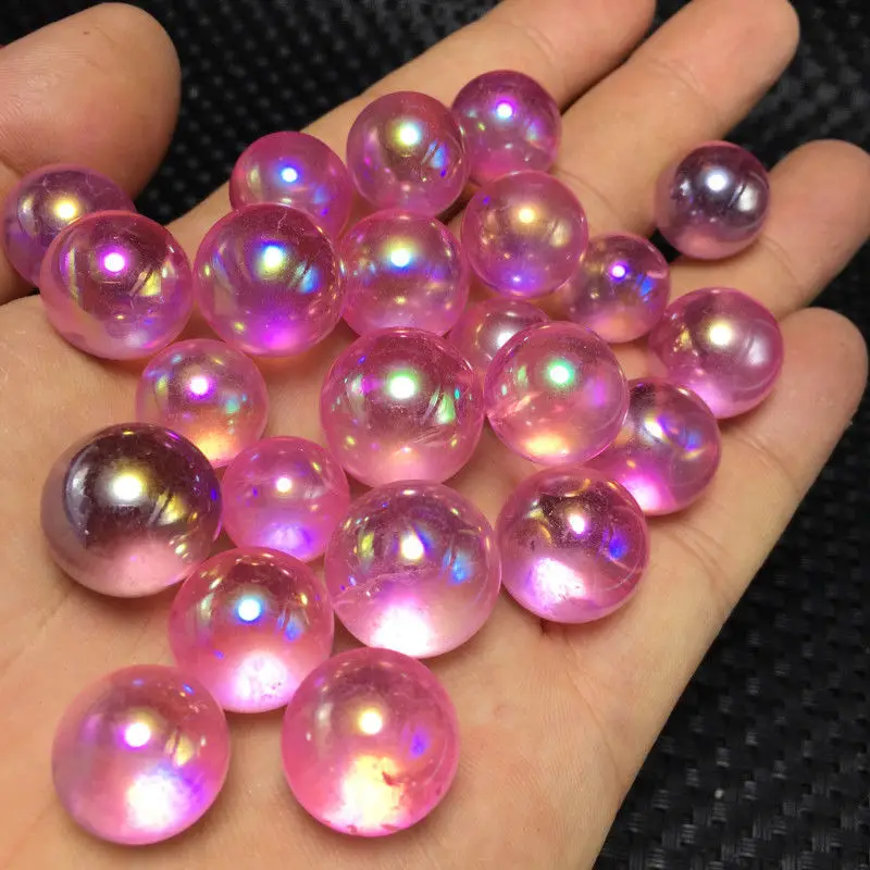

100 г, розовый кварцевый кристалл Aura, титановый бисмит, фоторадуга, 15-20 шт.