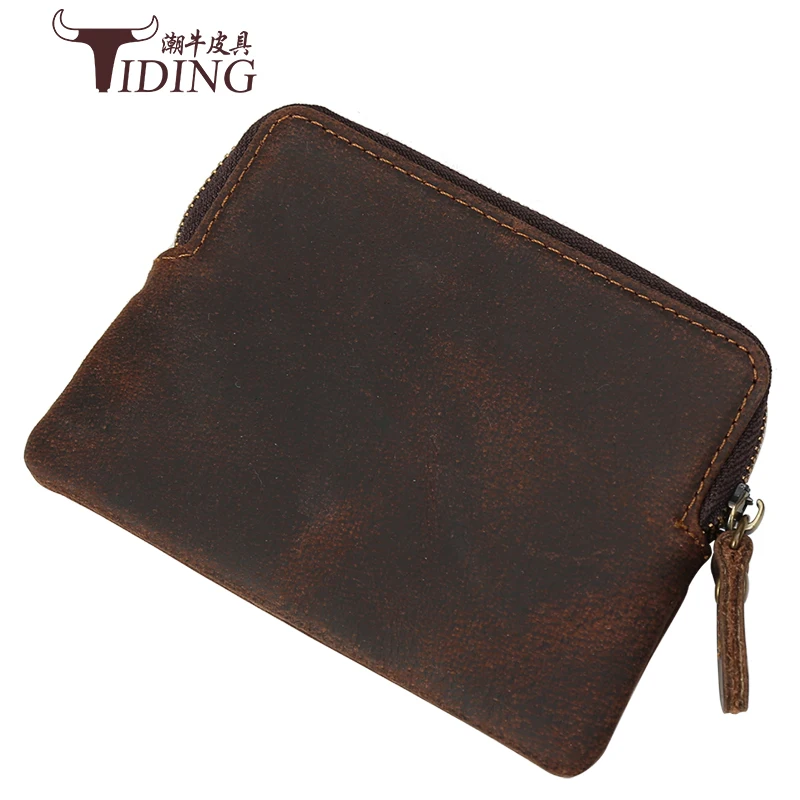 Модный брендовый вместительный мужской чехол из натуральной кожи на молнии