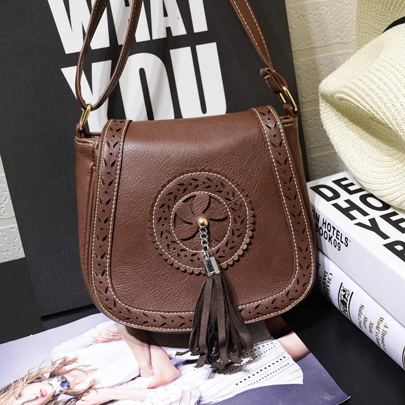 ФУНГ МО NI ПРИЛИВА 2017 новая женская сумка леди ретро бахромой Богемия hollow