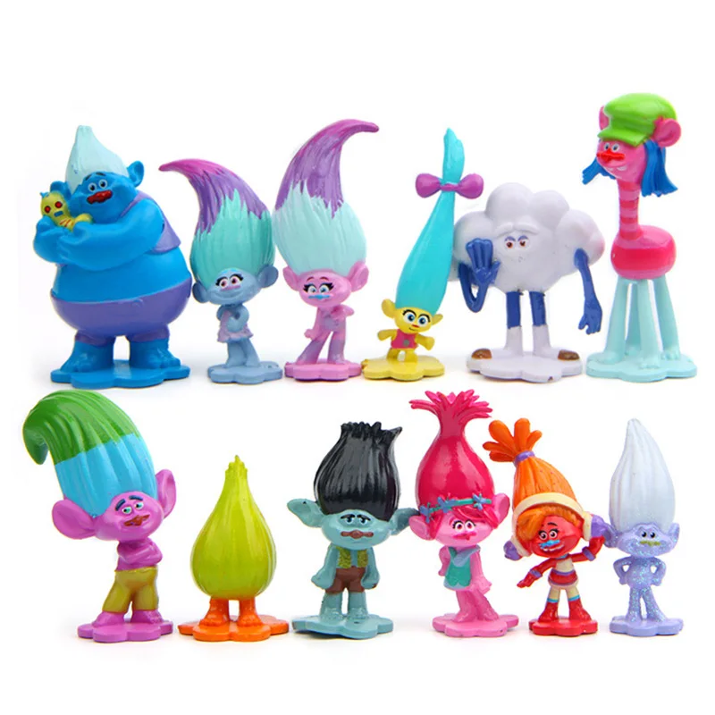Hasbro тролли 12/шт фигурка игрушка голова метлы эльф сделай сам дикая озелененная