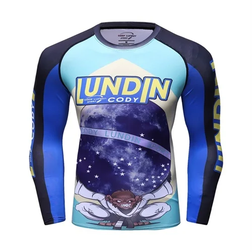 Мужская футболка, компрессионная рубашка, Рашгард, длинный рукав, 3D принт, джиу джитсу, ММА, фитнес, мужские быстросохнущие топы для бодибилдинга - Цвет: Pic Color