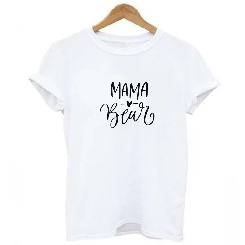 Медведя и надписью Mama принт Забавные футболки женская летняя обувь Kawaii футболка
