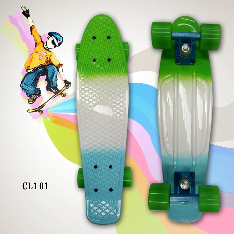 type 10 Красочные 2" Мини Скейт Пенни Доска для детей пластик Fishboard Cruiser завершенный Графический Ретро Скейтборд банан Patins - Цвет: type 10