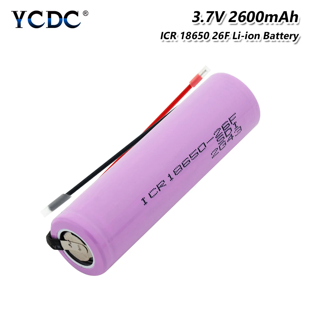 1/2/4x розовый ICR 18650 26F 3,7 V 2600mAh 18650 литий-ионная литиевая батарея, батарея Перезаряжаемые Батарея для Led фонарик Фонарь Vape Мощность банка