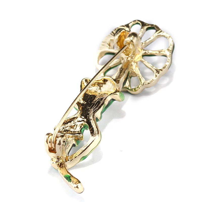 Брошь в виде листьев лотоса ALLYES лягушка для женщин одежда головной убор