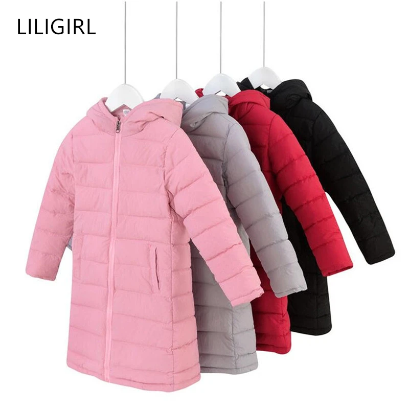 LILIGIRL/Коллекция 2019 года детская зимняя длинная куртка одежда хлопковые куртки с