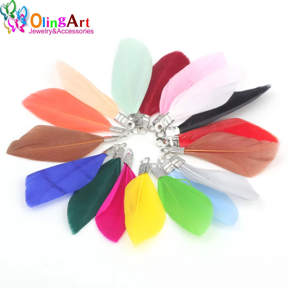 OlingArt колье чокер с натуральными перьями 10 шт. 3 5 см для женщин|necklace jewelry making|jewelry