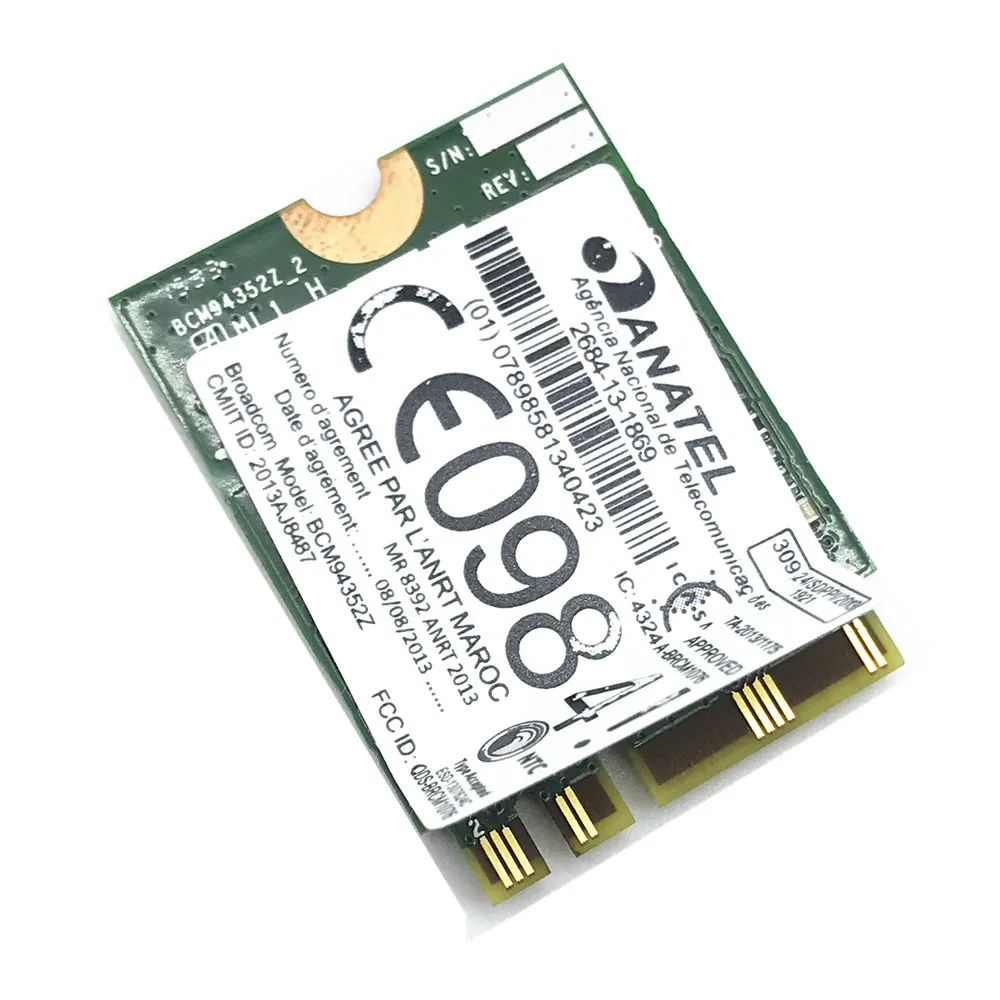 Беспроводная сетевая карта Broadcom BCM94352Z DW1560 867 Мбит/с AC NGFF M.2 Wi Fi 06XRYC 802.11ac Bluetooth 4 0 для
