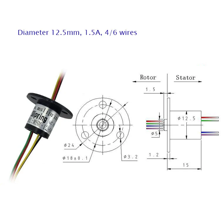 Бесплатная доставка проводящее кольцо скольжения собирающее 4/6/8/12/18/24 провода