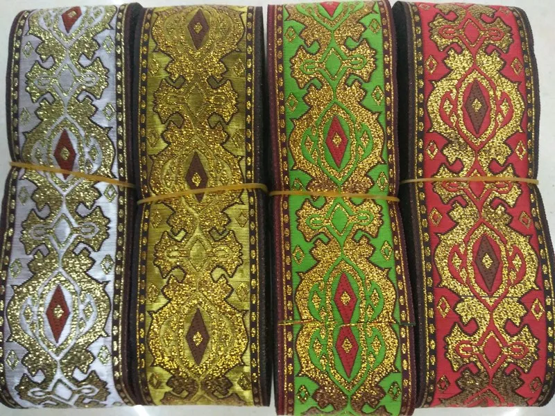 

10 ярдов/Лот, тканая жаккардовая лента 5 см, геометрический рисунок