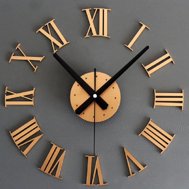 Настенные часы 3D большой Horloge обои Saati цифровые настенные самоклеющиеся Relogio де