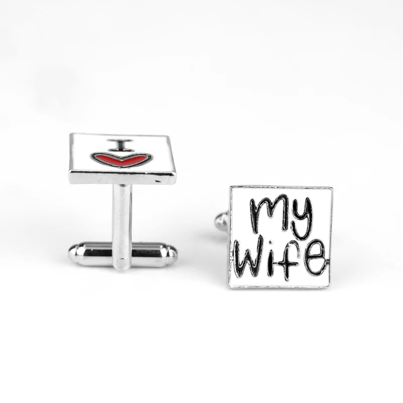 Новые стильные мужские запонки для рубашек романтические с подвесками Я люблю