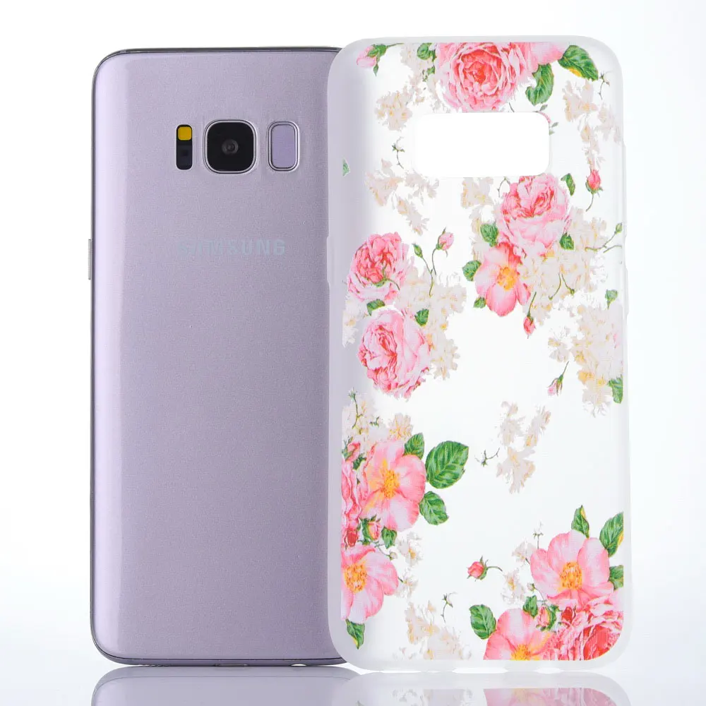 Для samsung S8 Plus Фламинго Единорог цветочным рисунком прозрачный Мягкие силиконовые