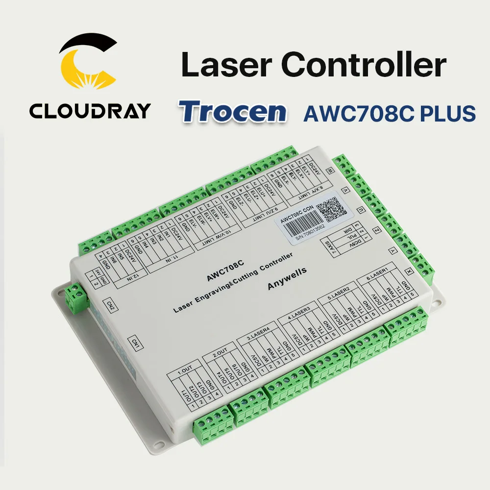 Лазерный контроллер Cloudray Trocen Anywells AWC708C PLUS Co2 система для лазерной резки гравер