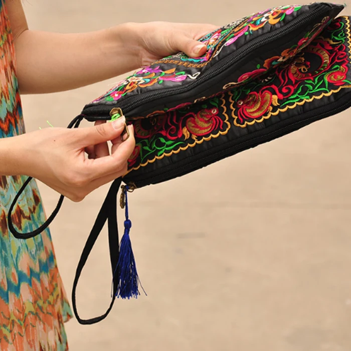 Женский кошелек для монет и телефона 100% ручная работа Длинный в китайском стиле