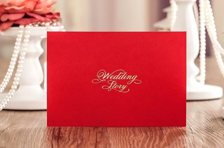 3D Обручение Пригласительных билетов красный Романтическая свадьба Приглашения