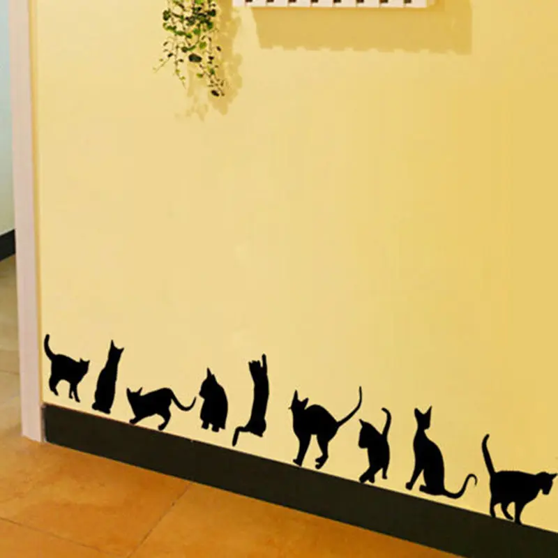 Nine Cats Wall Stickers Removable Vinyl Home DIY Art Decal Decor Kids Room Mural Decoration | Дом и сад