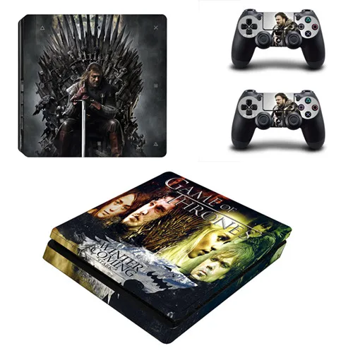 Игра престолов скоро зима PS4 тонкий стикер кожи для sony playstation 4 консоли и 2 контроллера PS4 тонкий стикер наклейка - Цвет: YSP4S-1457