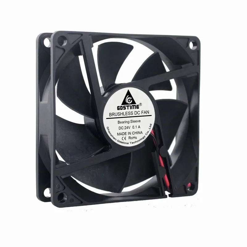 5 шт. Gdstime DC 24 в 80 мм x 20 8 см 2-контактный бесщеточный чехол для ПК кулер процессора