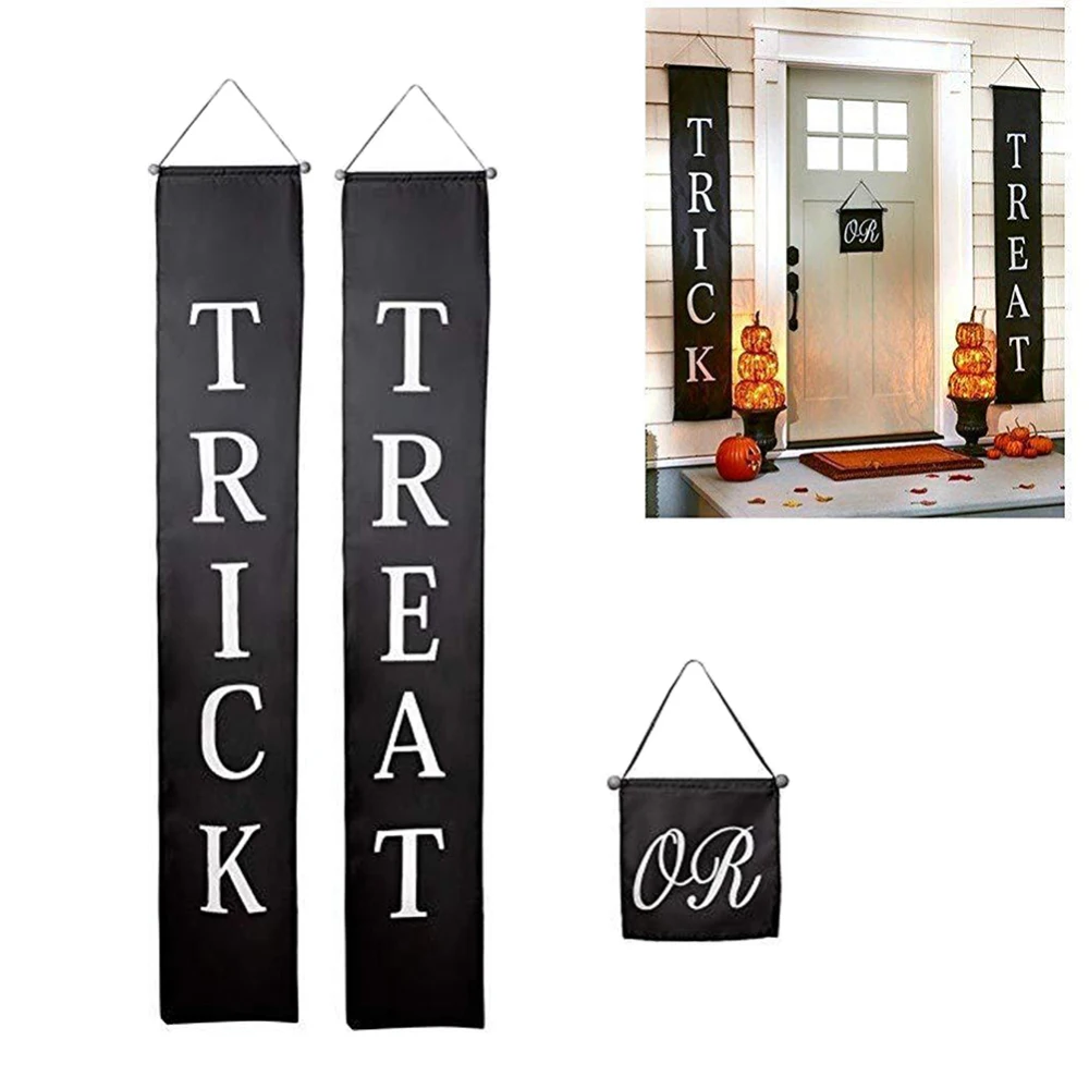 3 шт./компл. черный баннер с надписью Trick or Treat Мешковина вечерние товары на