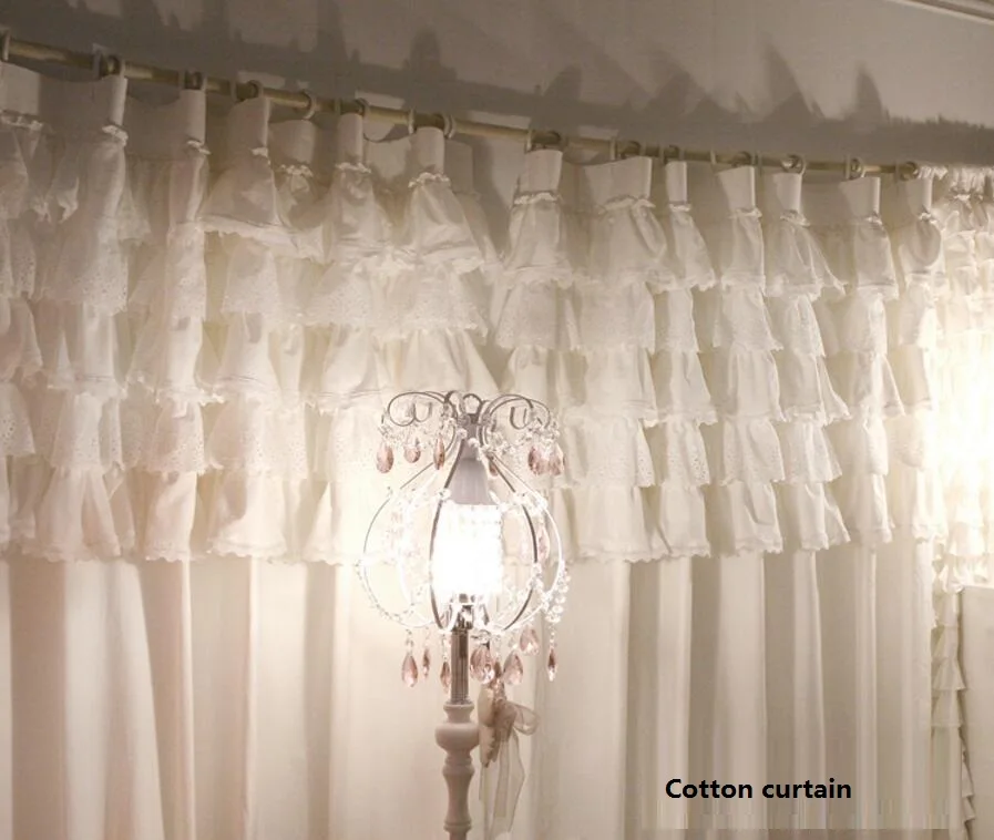 Занавеска кружевная на заказ элегантная белая занавеска с оборками 100%