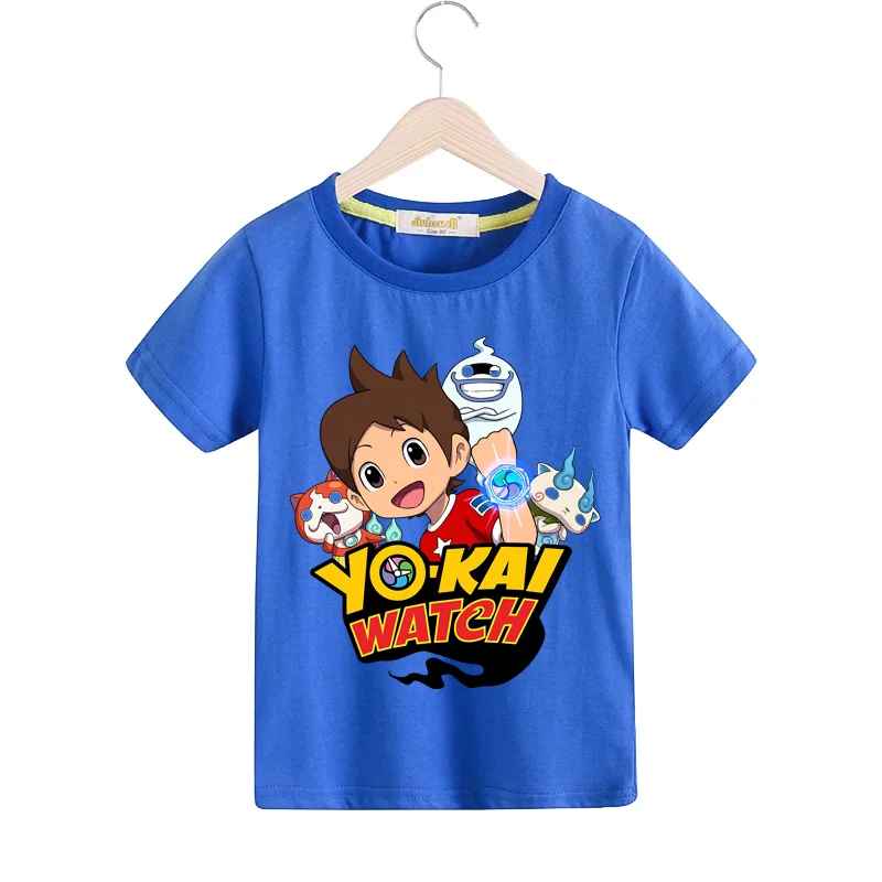 Детские футболки с принтом «Yo-kai Watch», летняя одежда для мальчиков, одежда для девочек, хлопковая Футболка для малышей, Детская футболка, костюм TX042