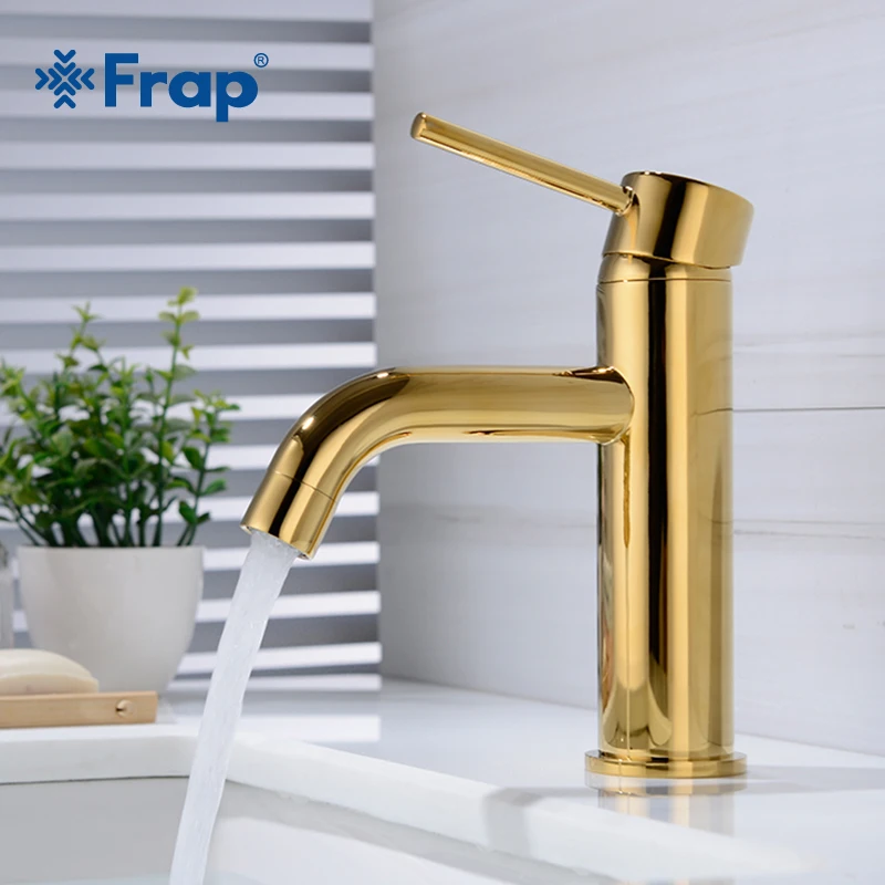 

Смеситель для раковины Frap Y10160, однорычажный кран для холодной и горячей воды, золотистый, аксессуары для ванной комнаты
