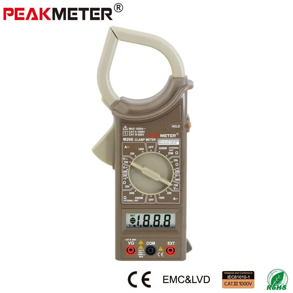 Официальный PEAKMETER M266 AC/DC Напряжение ПЕРЕМЕННОГО ТОКА Сопротивление Изоляции