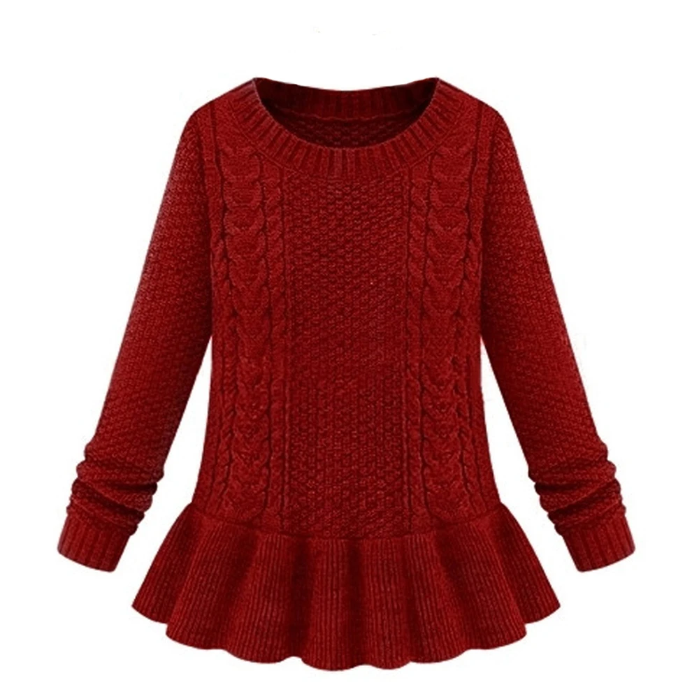 2019 Gaorui Spring New Woman Tops Autumn Female Sweater Coat Long Round Collar Loose Knit Women plus size | Женская одежда